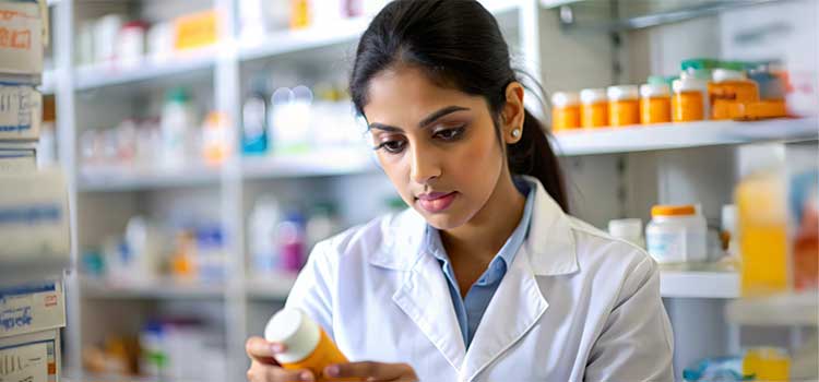 pharmacy technician in new york studies pharmaceutical bottle
